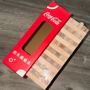 Coca-Cola Red and Wood Block Game